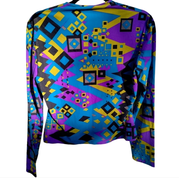 NWT VERSACE Classic V2 Colorful Y2K Vintage Geometric Print Top - Picture 5 of 10